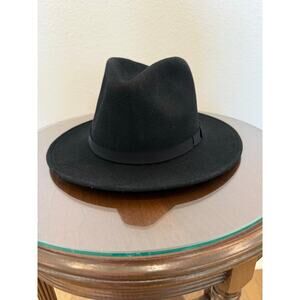 Men’s Country Gentleman Wilton Black Fedora Wool Hat Medium